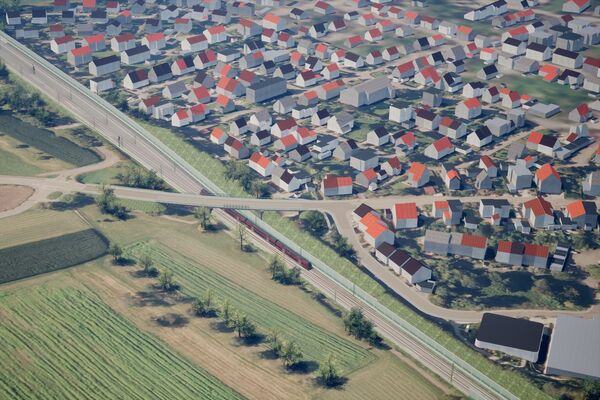 Visualisierung der Bahnstrecke auf Höhe Freiburg-Zähringen