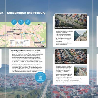 Eine Infotafel, wie sie beim Infomarkt für die Frühe Öffentlichkeitsbeteiligung im PfA 8.6 zum Einsatz kam