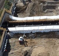 Die Baustelle einer Eisenbahnüberführung in Basel