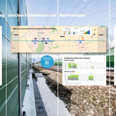 Eine Infotafel, wie sie beim Infomarkt für die Frühe Öffentlichkeitsbeteiligung im PfA 8.8 zum Einsatz kam.