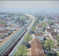 Eine Visualisierung der Rheintalbahn im Bereich Eschbach im Planungszustand