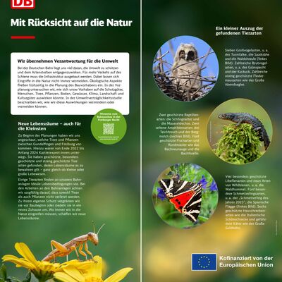 Eine Infotafel, wie sie beim Infomarkt für die Frühe Öffentlichkeitsbeteiligung im PfA 8.6 zum Einsatz kam.