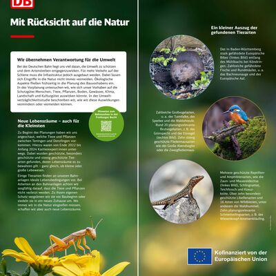 Eine Infotafel, wie sie beim Infomarkt für die Frühe Öffentlichkeitsbeteiligung im PfA 8.5 zum Einsatz kam.