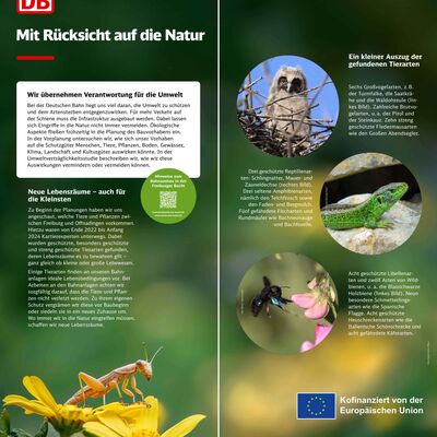 Eine Infotafel, wie sie beim Infomarkt für die Frühe Öffentlichkeitsbeteiligung im PfA 8.7 zum Einsatz kam.