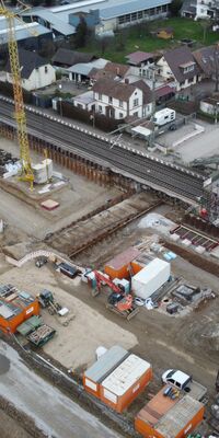 Die Baustelle des Haltepunktes Auggen.