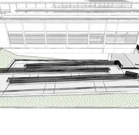 Architektonisches Rendering Treppen und Rampenanlage