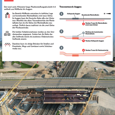 Infotafel aus dem Infopunkt Müllheim zum Thema Planfeststellungsabschnitt 9.0