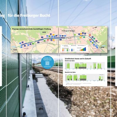 Eine Infotafel, wie sie beim Infomarkt für die Frühe Öffentlichkeitsbeteiligung im PfA 8.6 zum Einsatz kam.