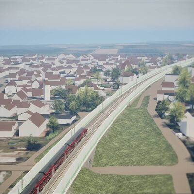 Eine Visualisierung der Rheintalbahn im Bereich Eschbach