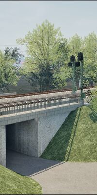 Visualisierung der zukünftigen Eisenbahnbrücke Hohlgaß zwischen Offnadingen und Bad Krozingen
