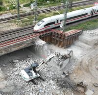 Baustelle einer Zugüberführung