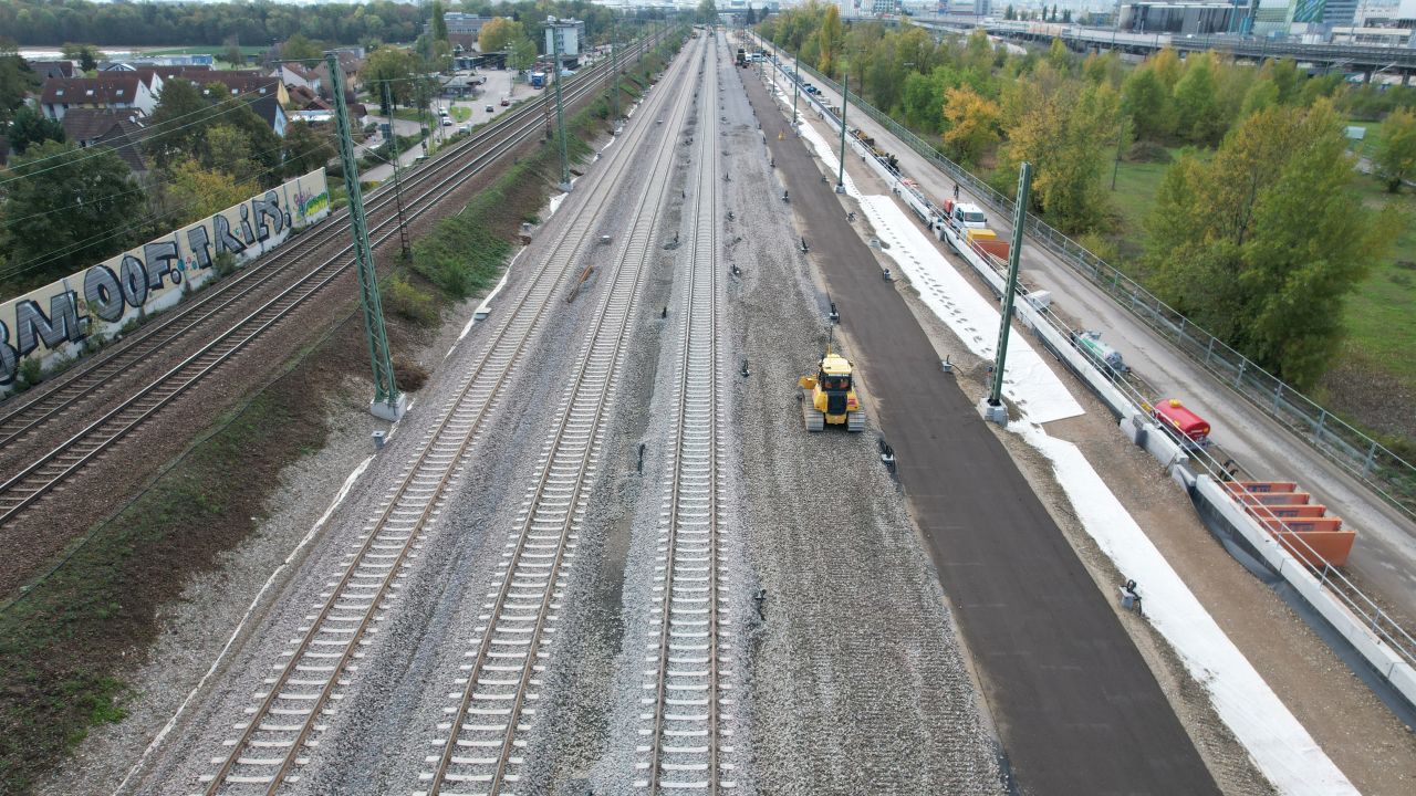 Blick auf die Baustelle Gleisgruppfe F in Basel.